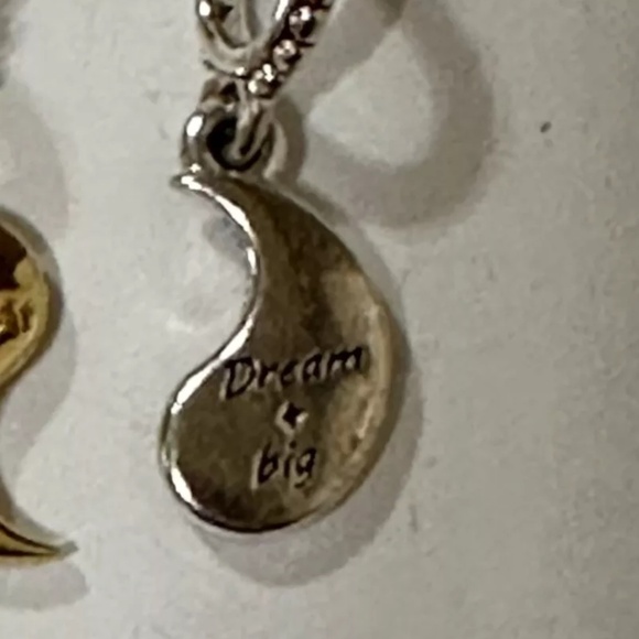 Pandora Two-Tone Splittable Sun & Moon Yin Yang Dangle Charms 14K Gold Blue - Picture 10 of 14